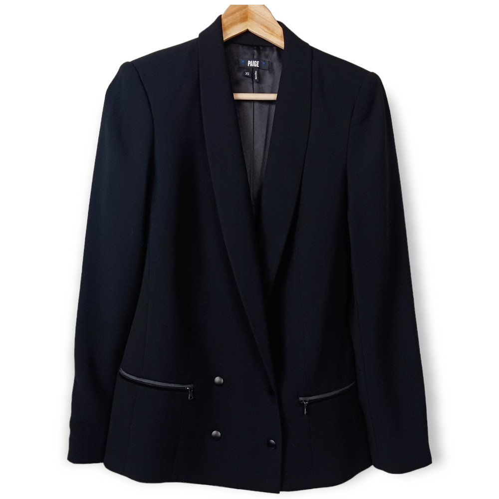 PAIGE Black Double-Breasted Blazer